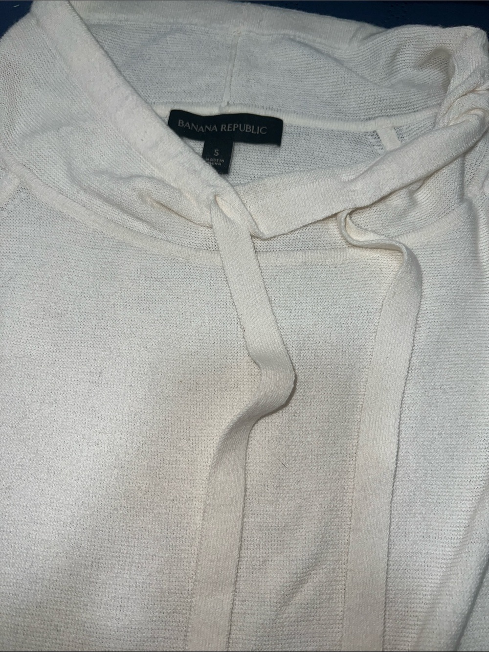 Banana Republic Cream Knit Hoodie Sweater